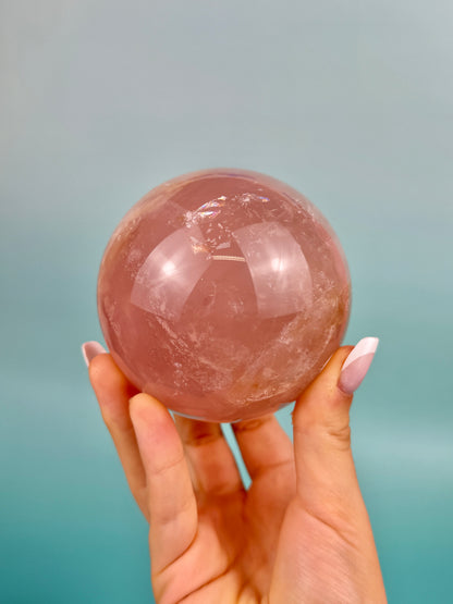 You pick! Gorgeous flashy rose quartz spheres