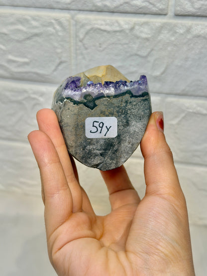 Stunning purple Uruguay amethyst with calcite Y