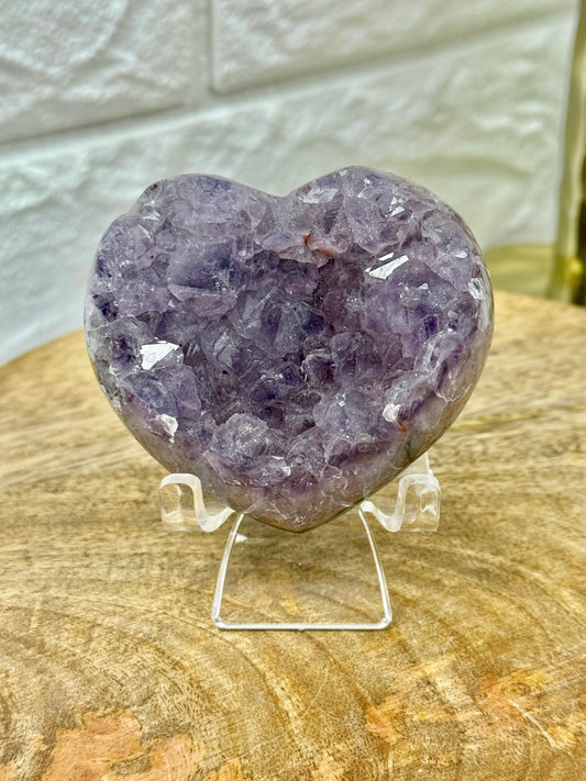 Beautiful deep purple amethyst heart from Brazil