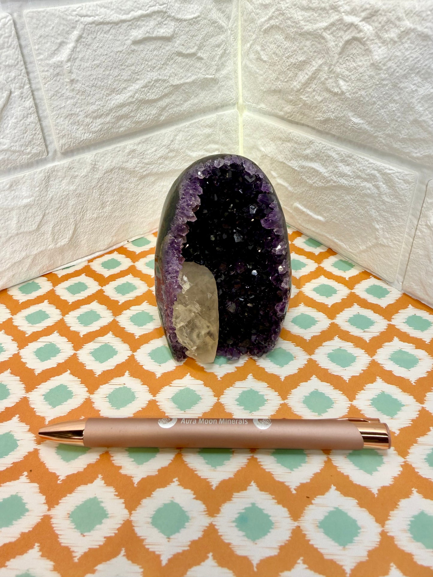 Dark Purple Uruguayan Amethyst with Calcite C