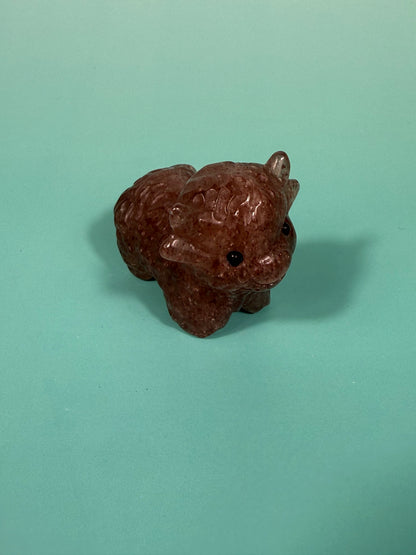 Strawberry quartz Highland cow
