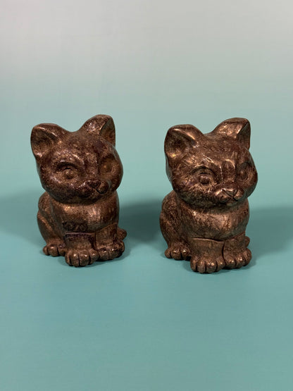 1 pyrite cat carving