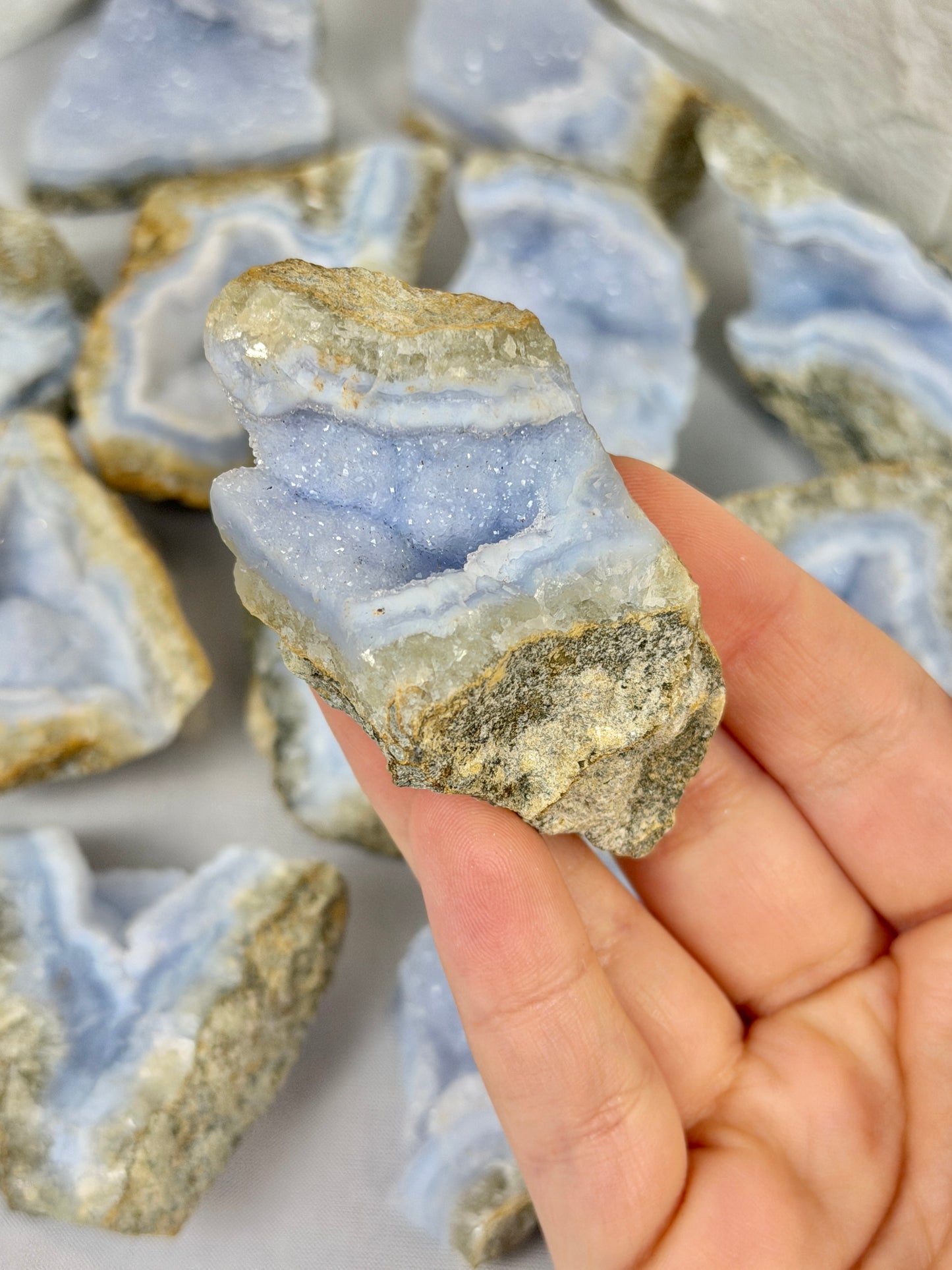 1 raw blue lace agate geode from Malawi