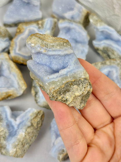1 raw blue lace agate geode from Malawi