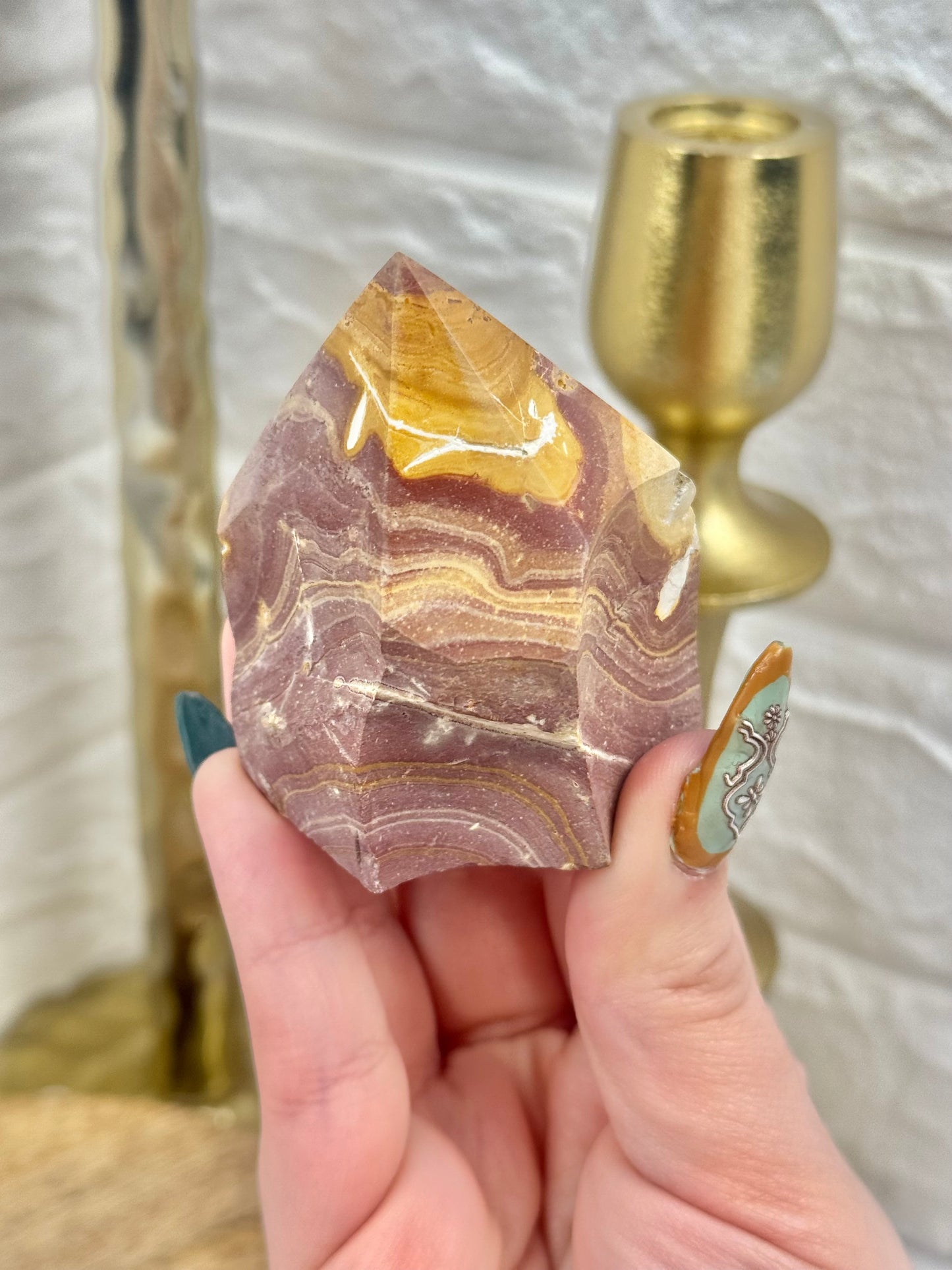 You pick! Polychrome jasper top polished point