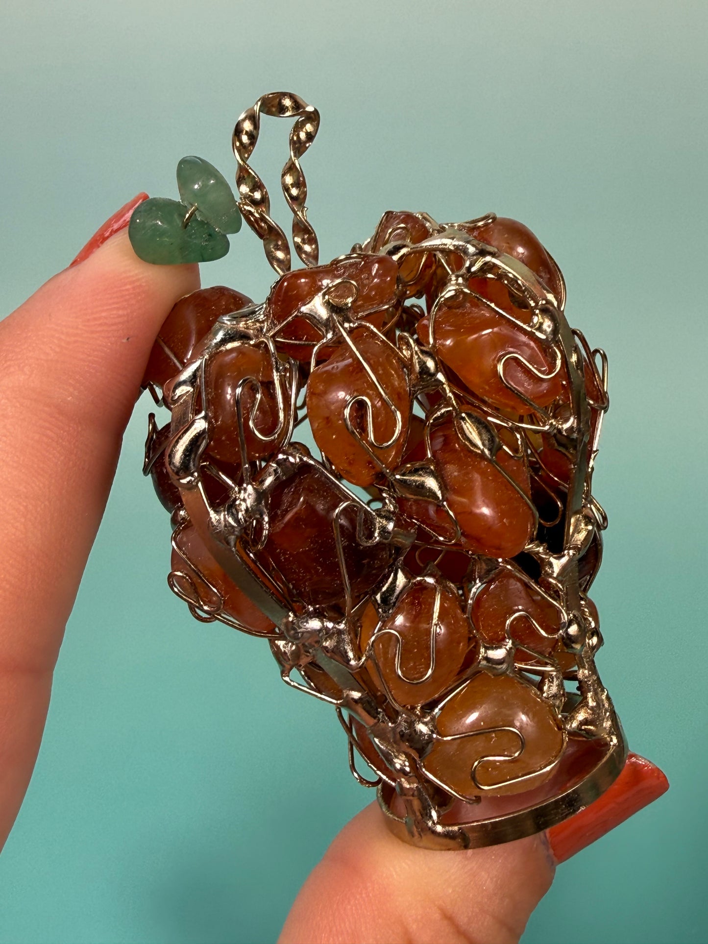 MED carnelian wire wrapped apple