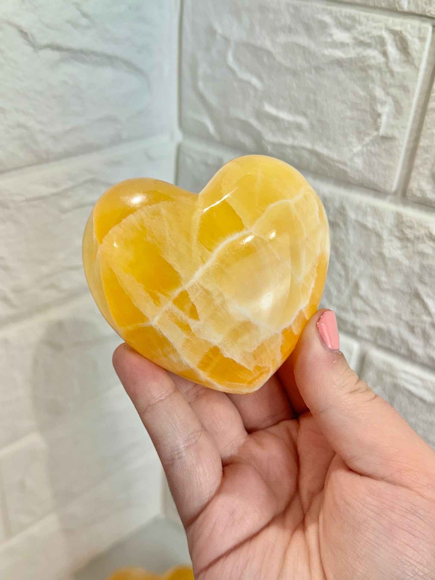 1 juicy honey comb calcite heart from Utah