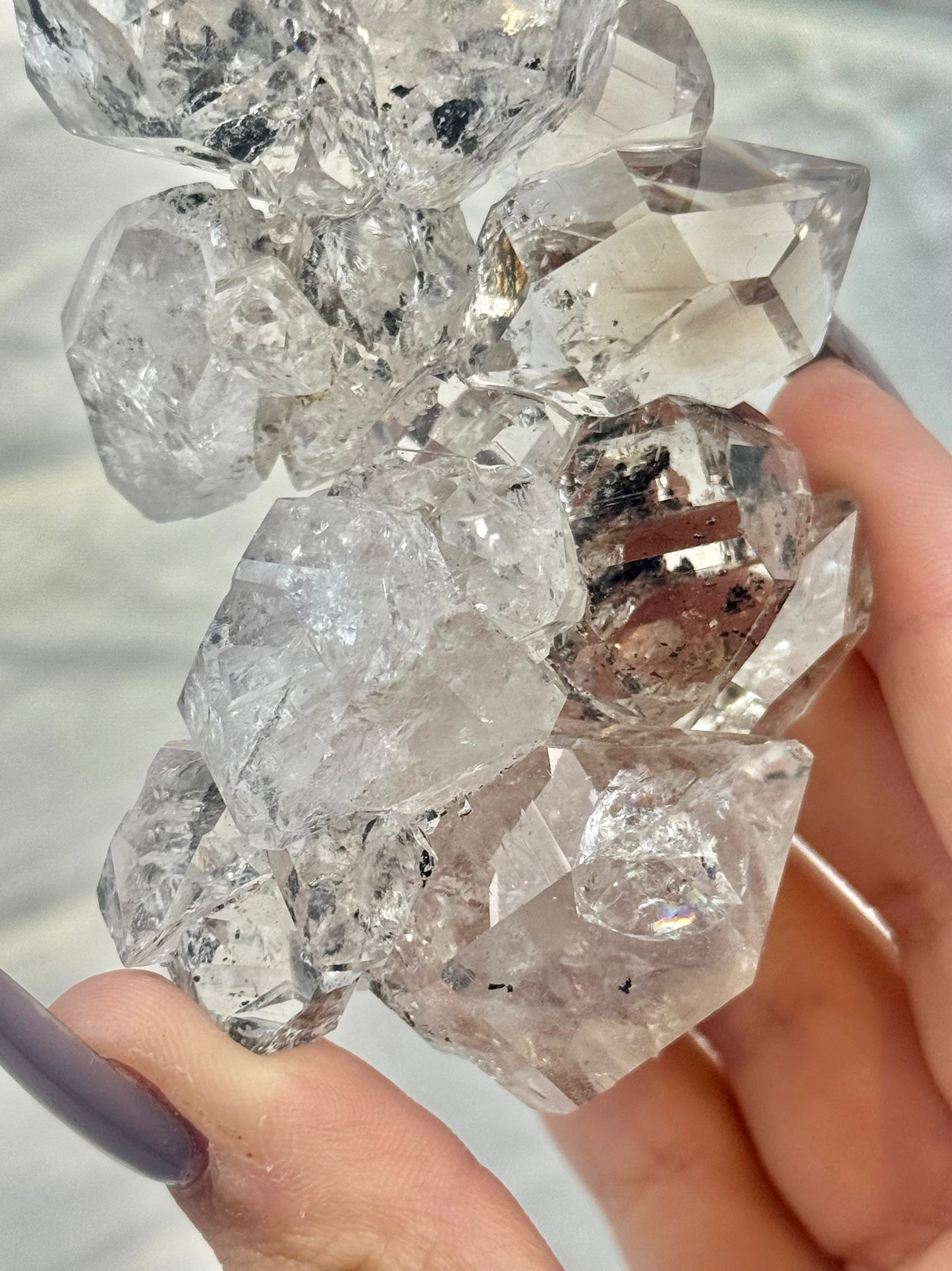 High-grade collectors Herkimer diamond chain from New York