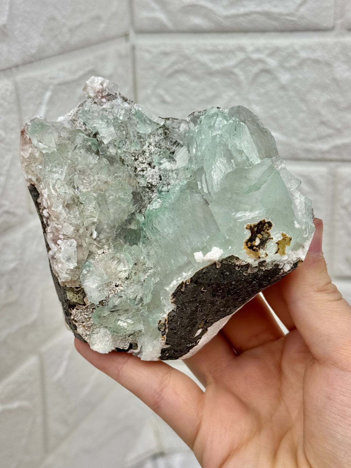 You pick! Green apophyllite specimens from India