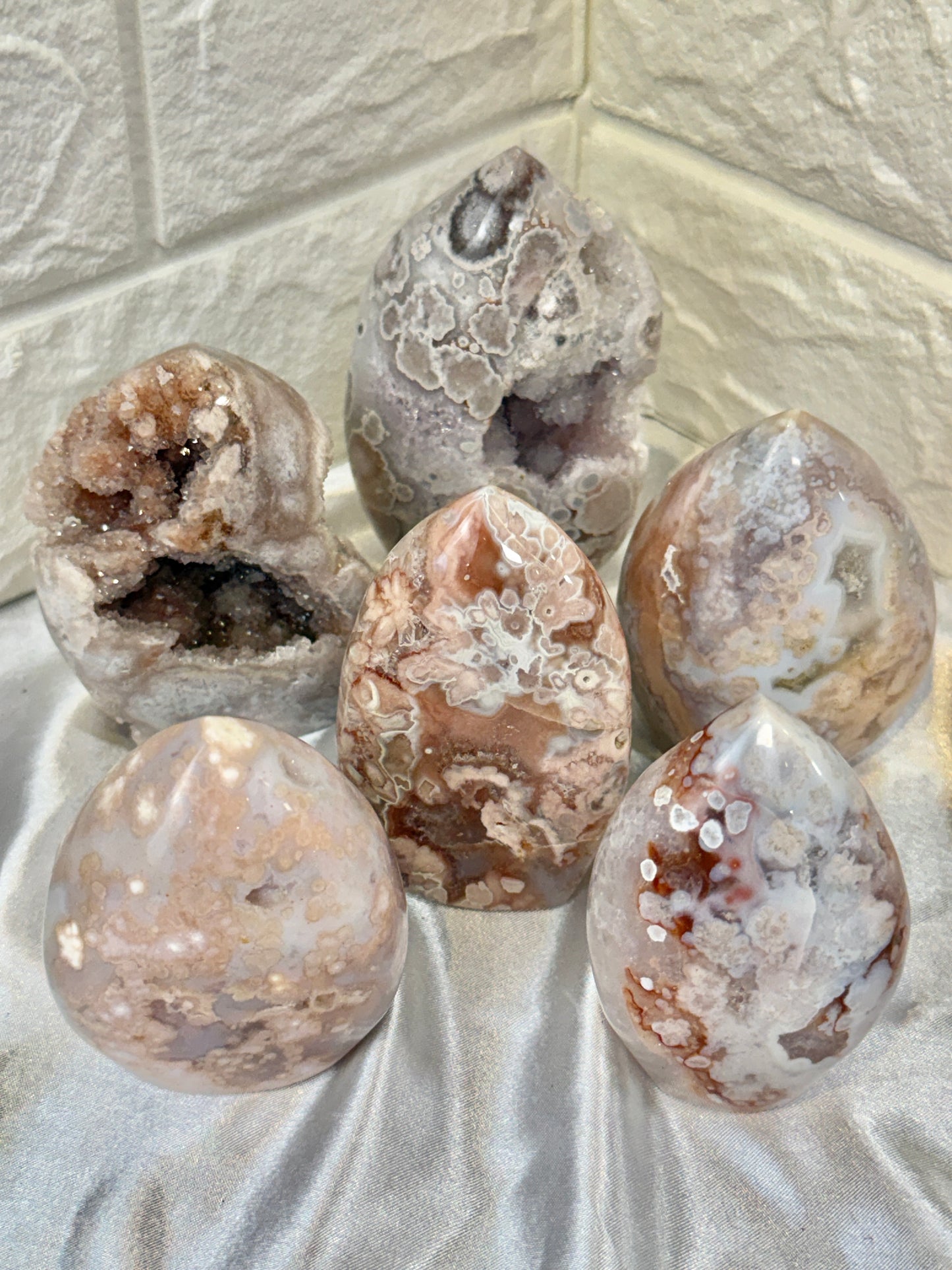 You pick! Stunning Pink amethyst x flower agate flames