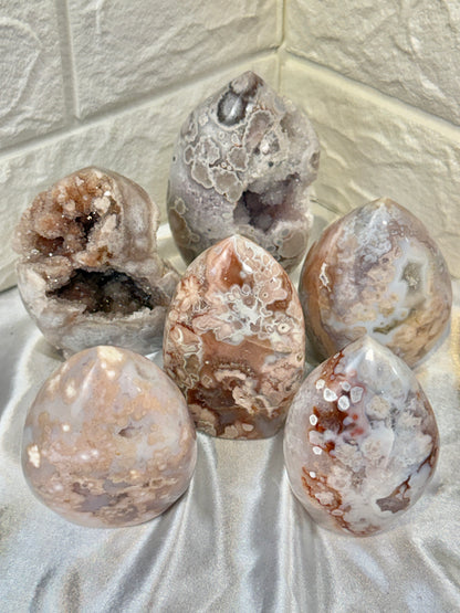 You pick! Stunning Pink amethyst x flower agate flames