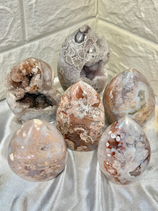 You pick! Stunning Pink amethyst x flower agate flames