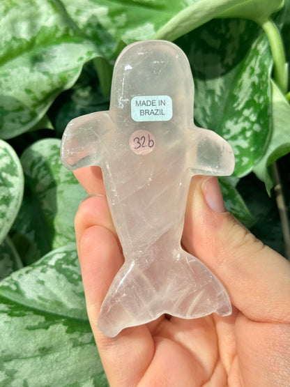 Cute rose quartz whale B