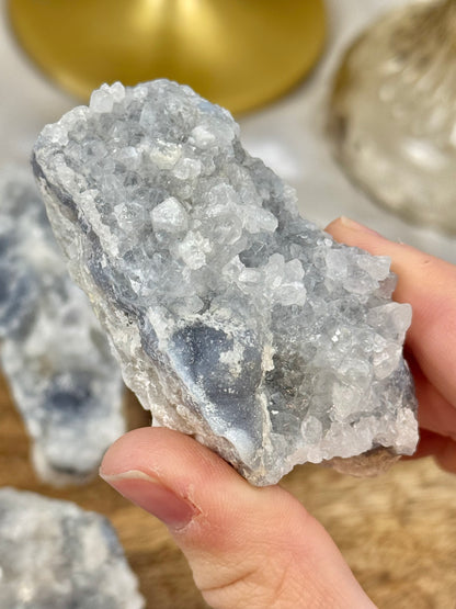 1 raw blue quartz specimen from Namibia