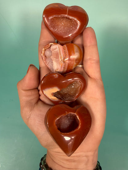 MED druzy carnelian heart