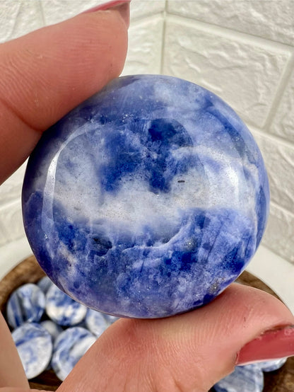 1 blue afghanite “cookie” flat stone