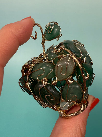 MED green aventurine wire wrapped apple