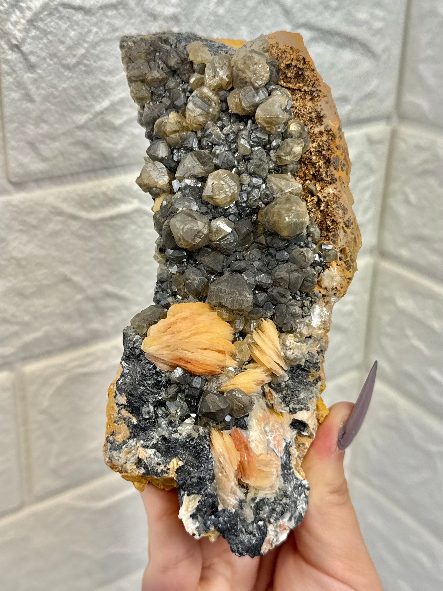 You pick! Peachy barite with cerussite from Morocco