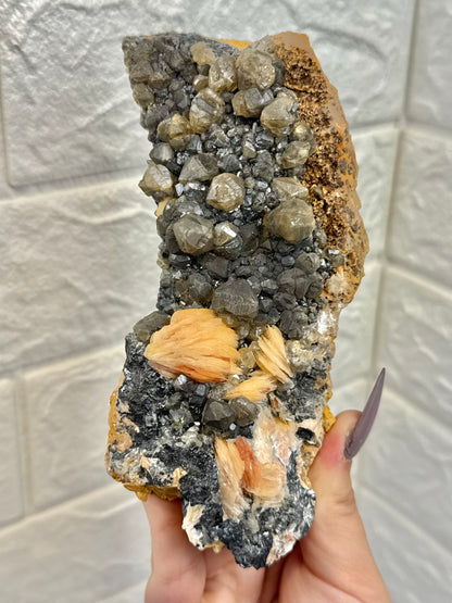 You pick! Peachy barite with cerussite from Morocco