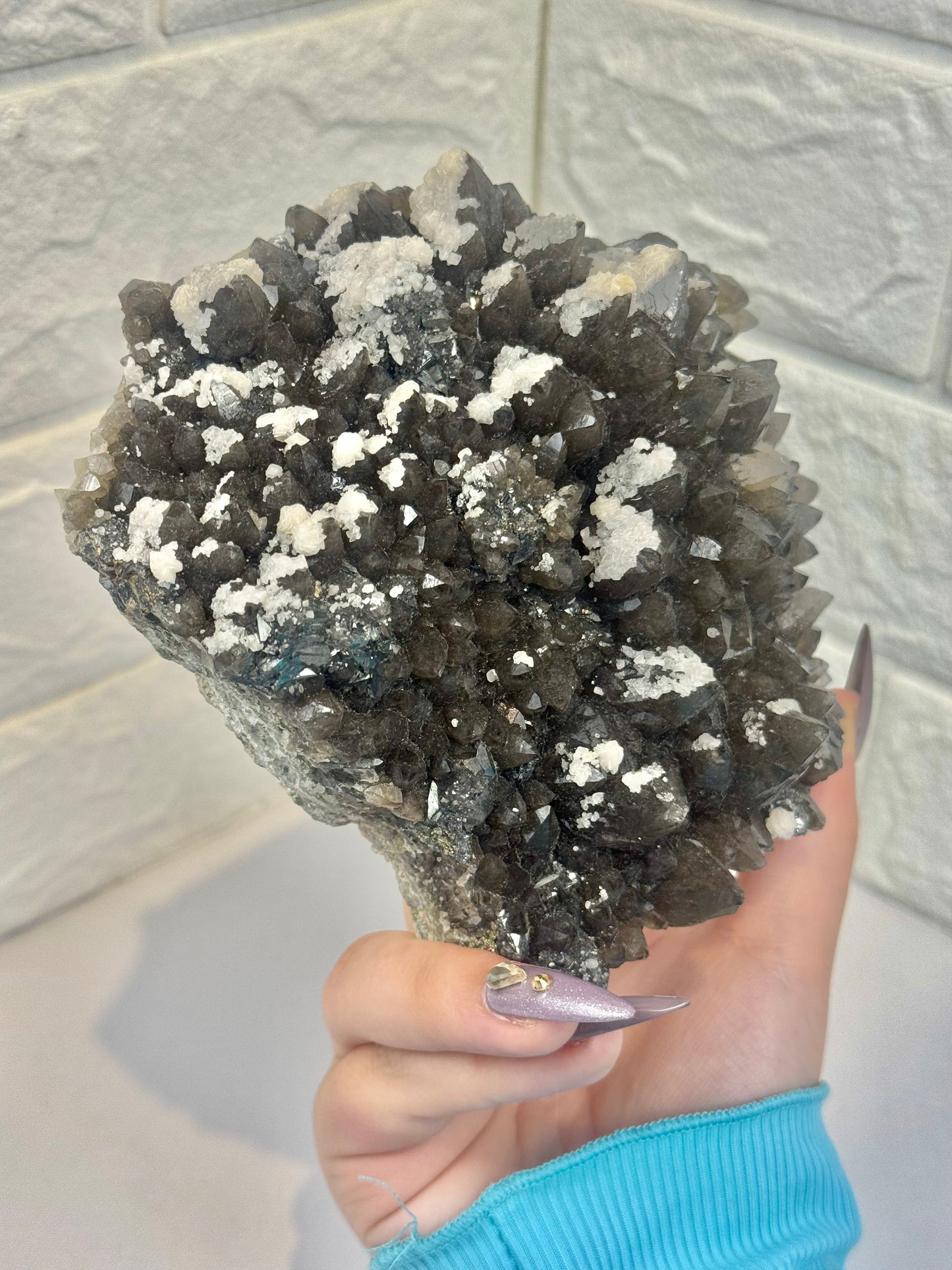 Insane collectors smoky quartz x calcite x pyrite from Romania