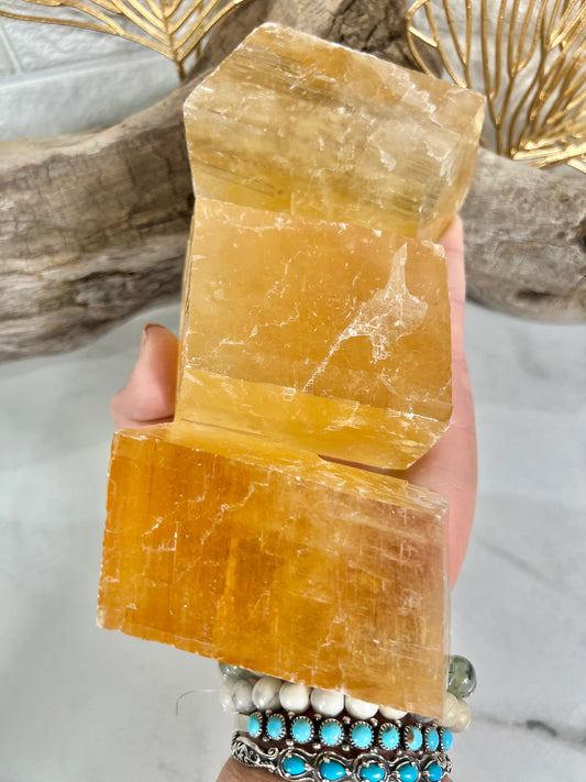1 XL raw optical honey calcite block