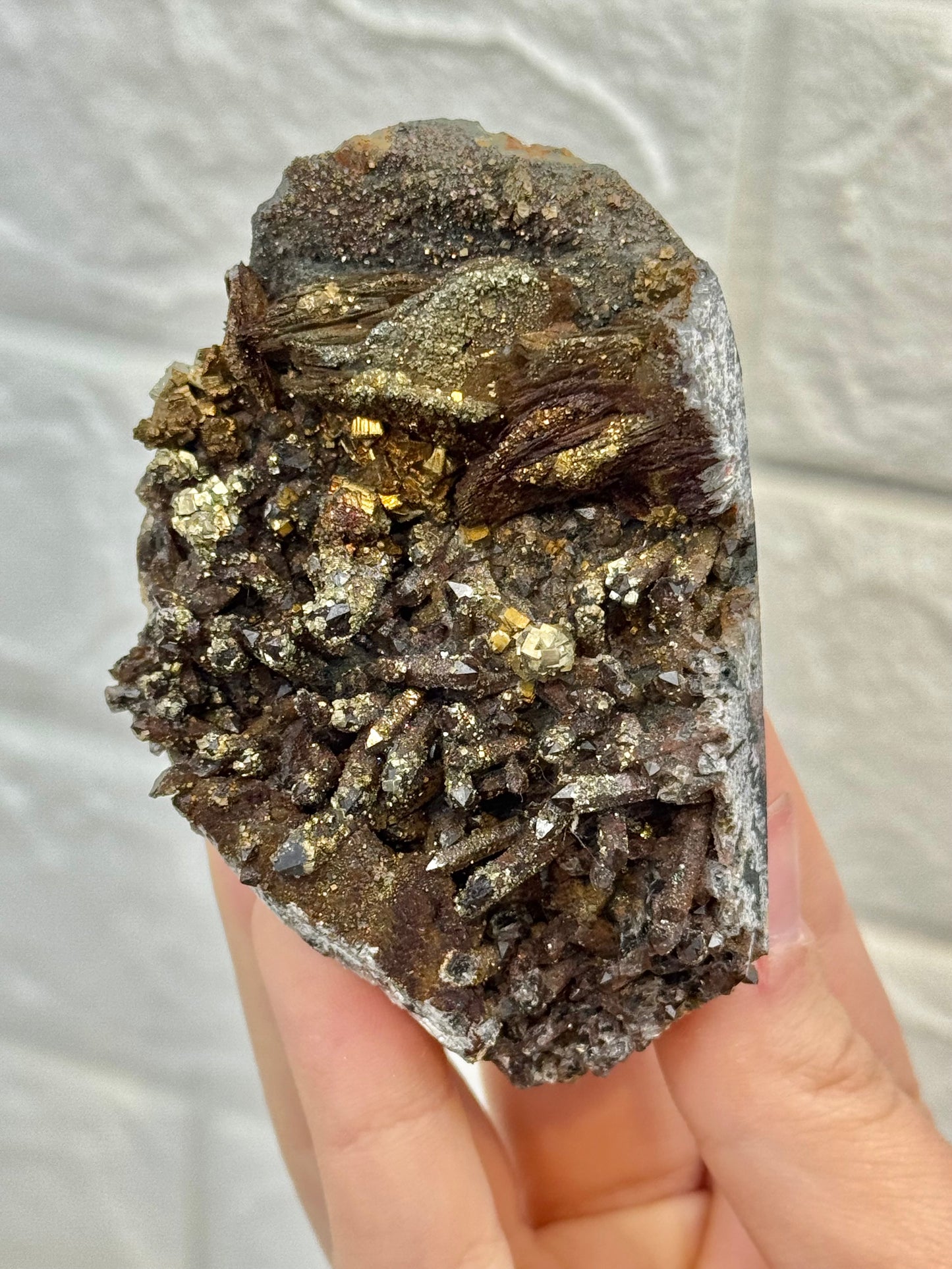 You pick! Red quartz with pyrite and goethite from Fujian Province, China