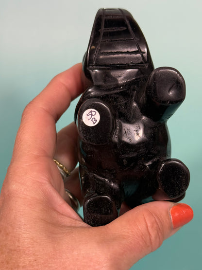 Gold sheen obsidian elephant