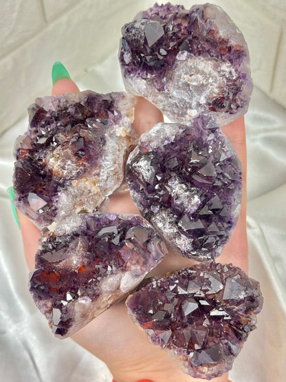 You pick! Gorgeous elestial amethyst with hematite from India