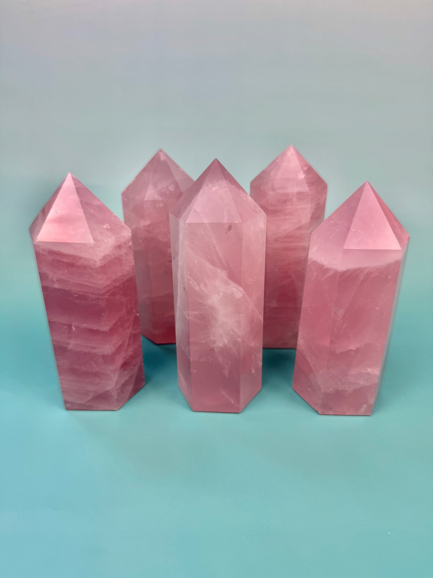 1 juicy deep pink rose quartz tower