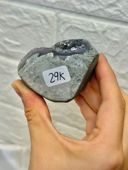 Stunning Uruguay purple amethyst with calcite points K