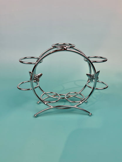 SM silver butterfly sphere stand - holds 7 spheres (crystals not included)