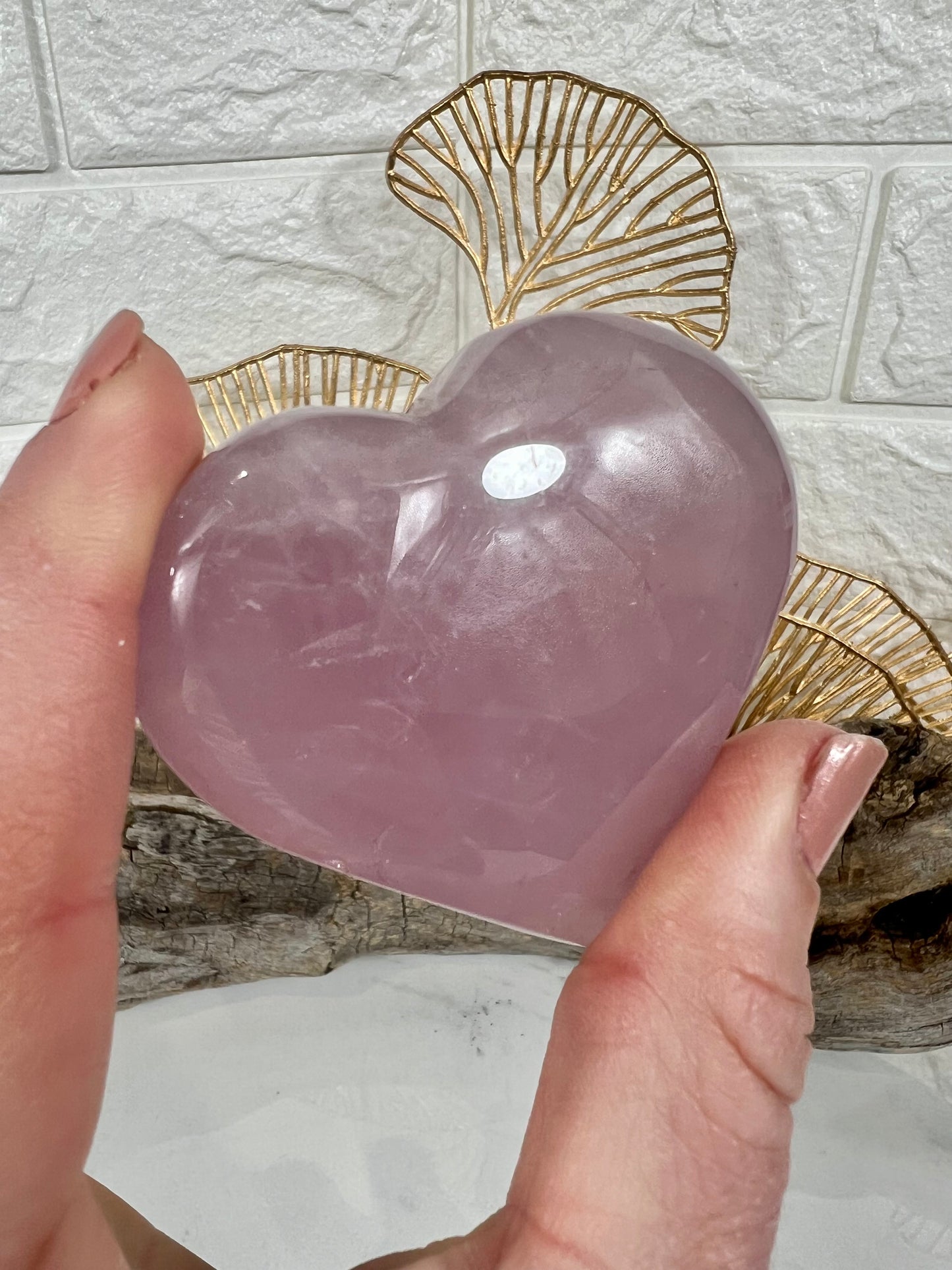 1 MED deep pink rose quartz heart