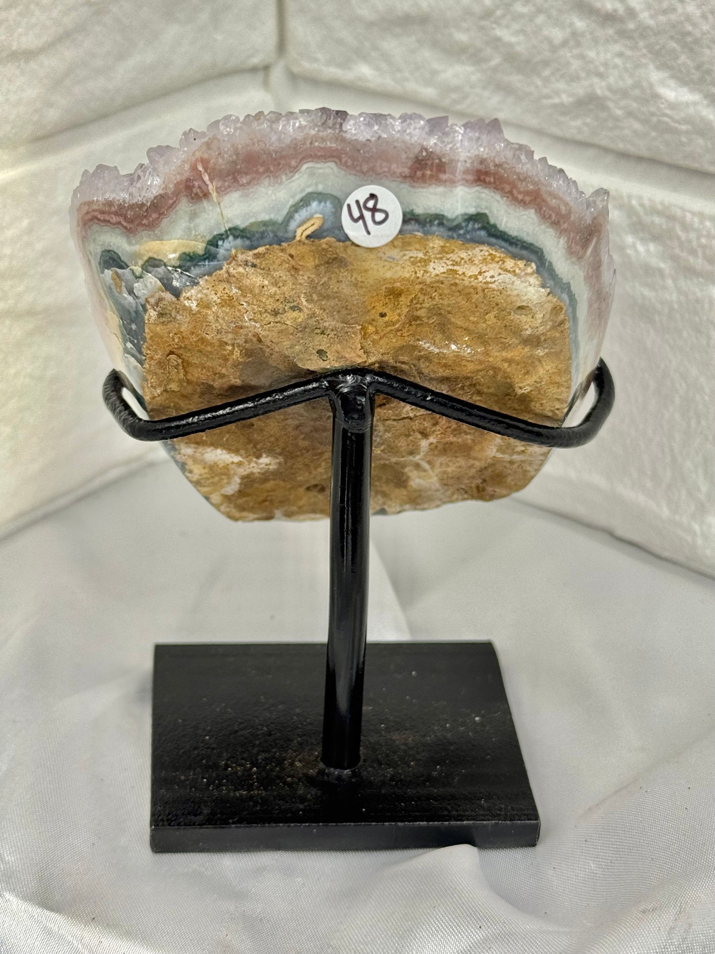 Amethyst with agate on stand from Brazil