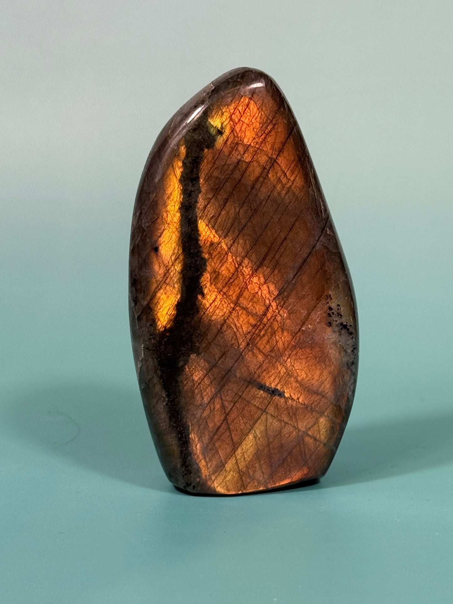 Tangerine flash labradorite Freeform E