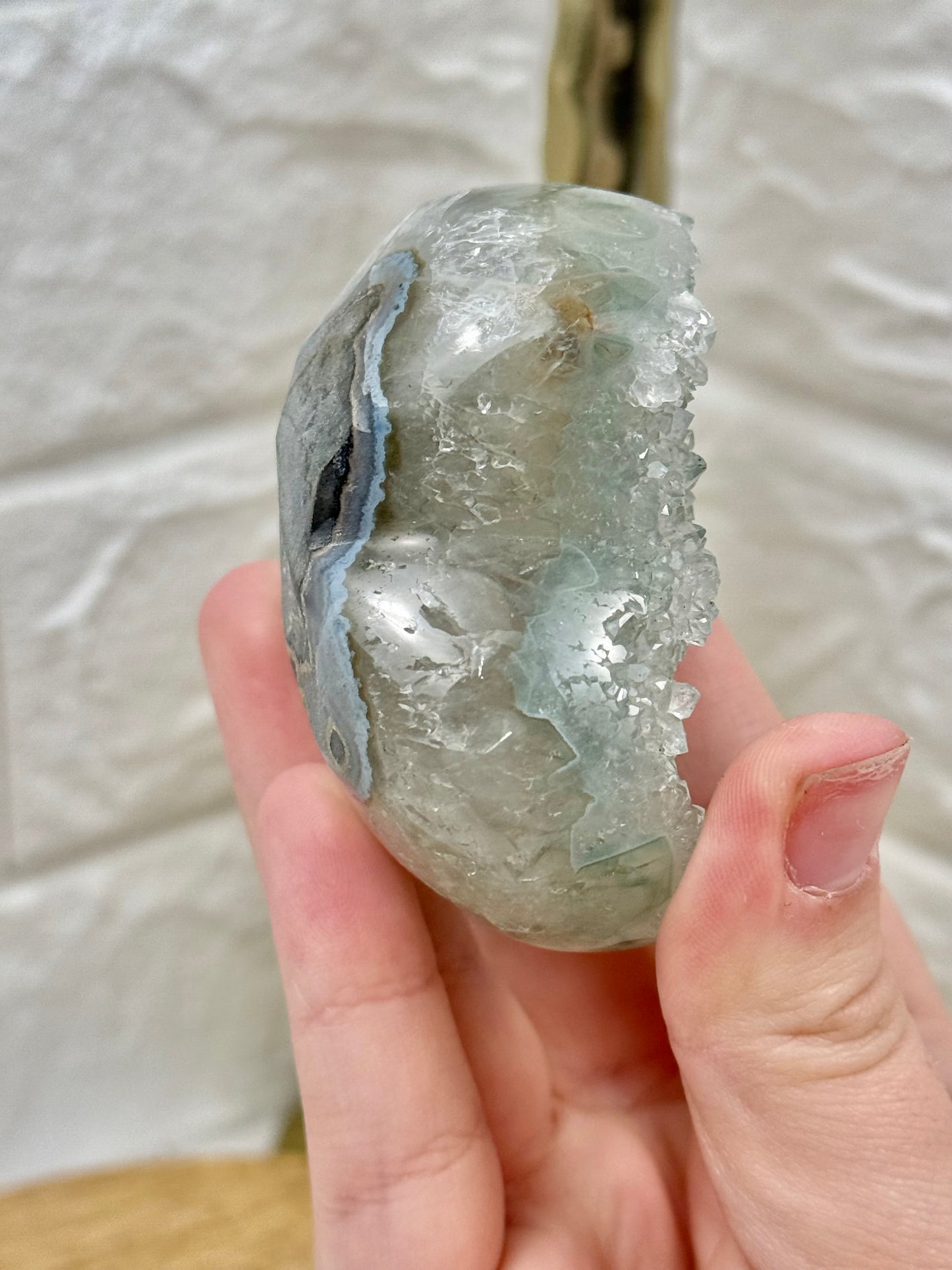 Gorgeous chlorite included quartz heart from Brazil