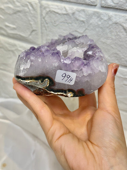 Beautiful purple Uruguay amethyst with calcite H