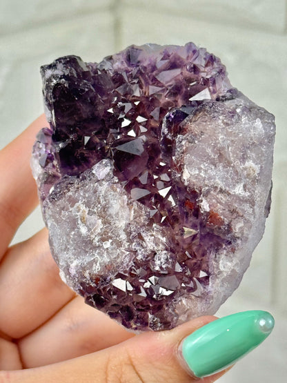 You pick! Gorgeous elestial amethyst with hematite from India