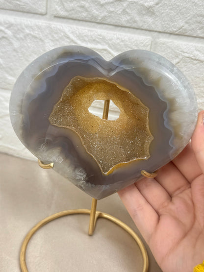 You pick! Druzy agate hearts on stands from Brazil