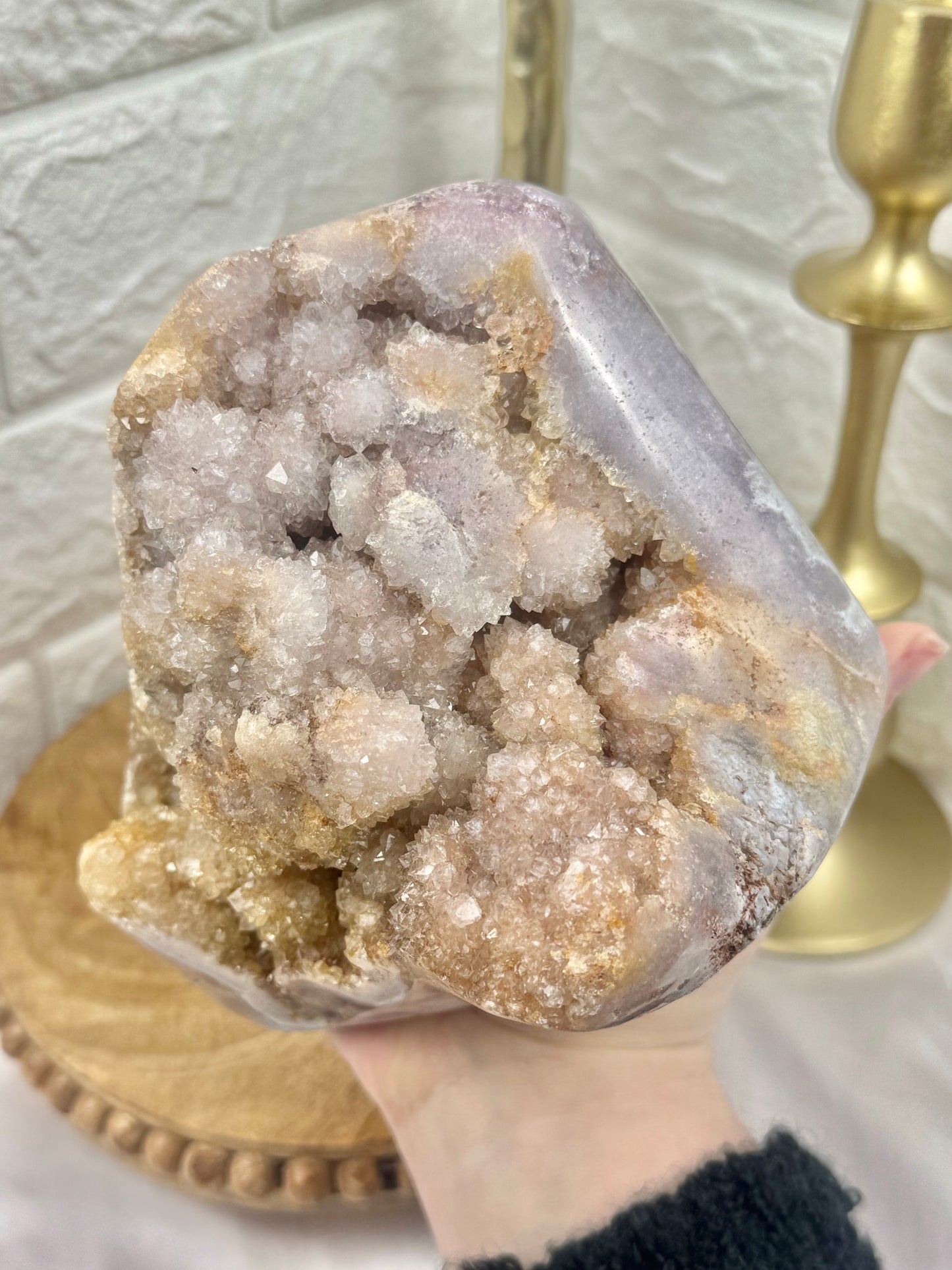 XL druzy pink amethyst Freeform from Brazil