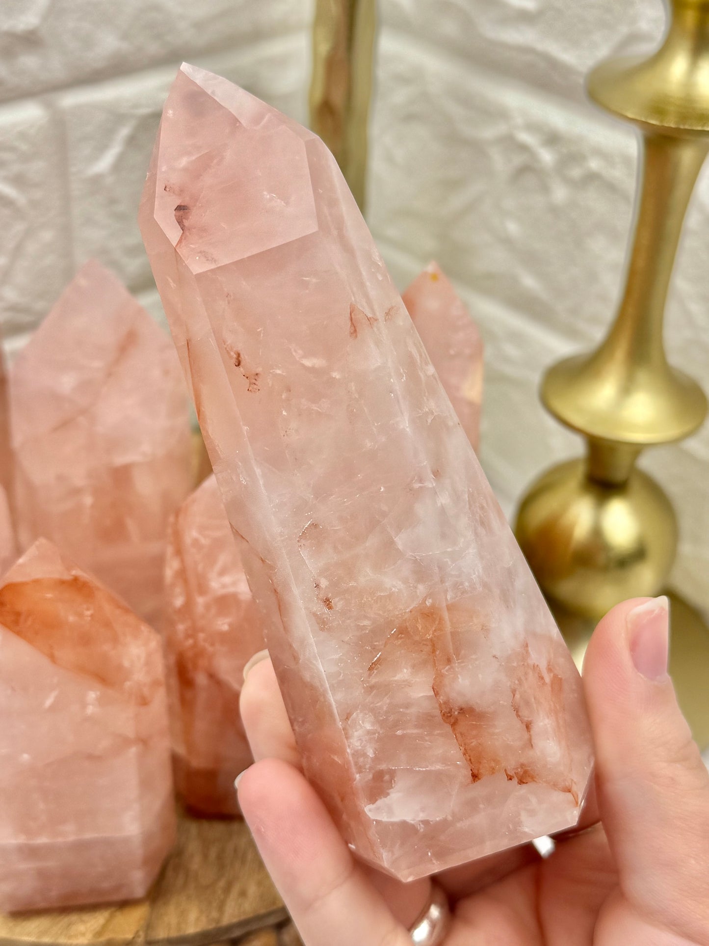 You pick! Rose quartz x fire quartz towers from Brazil (natural imperfections)