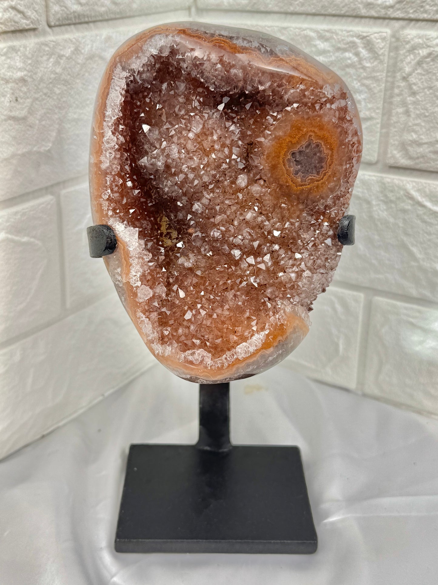 Insane Orange Uruguay amethyst on stand
