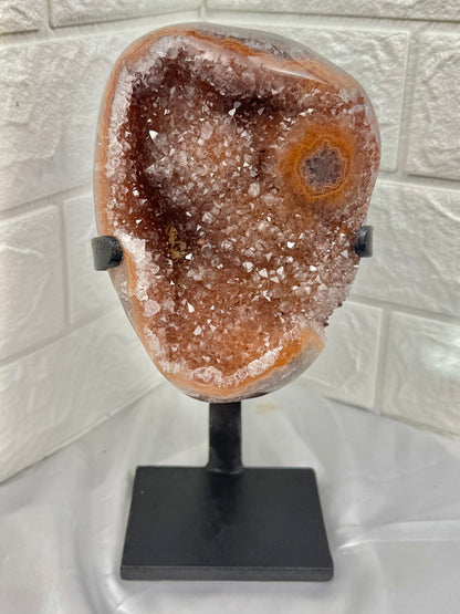 Insane Orange Uruguay amethyst on stand