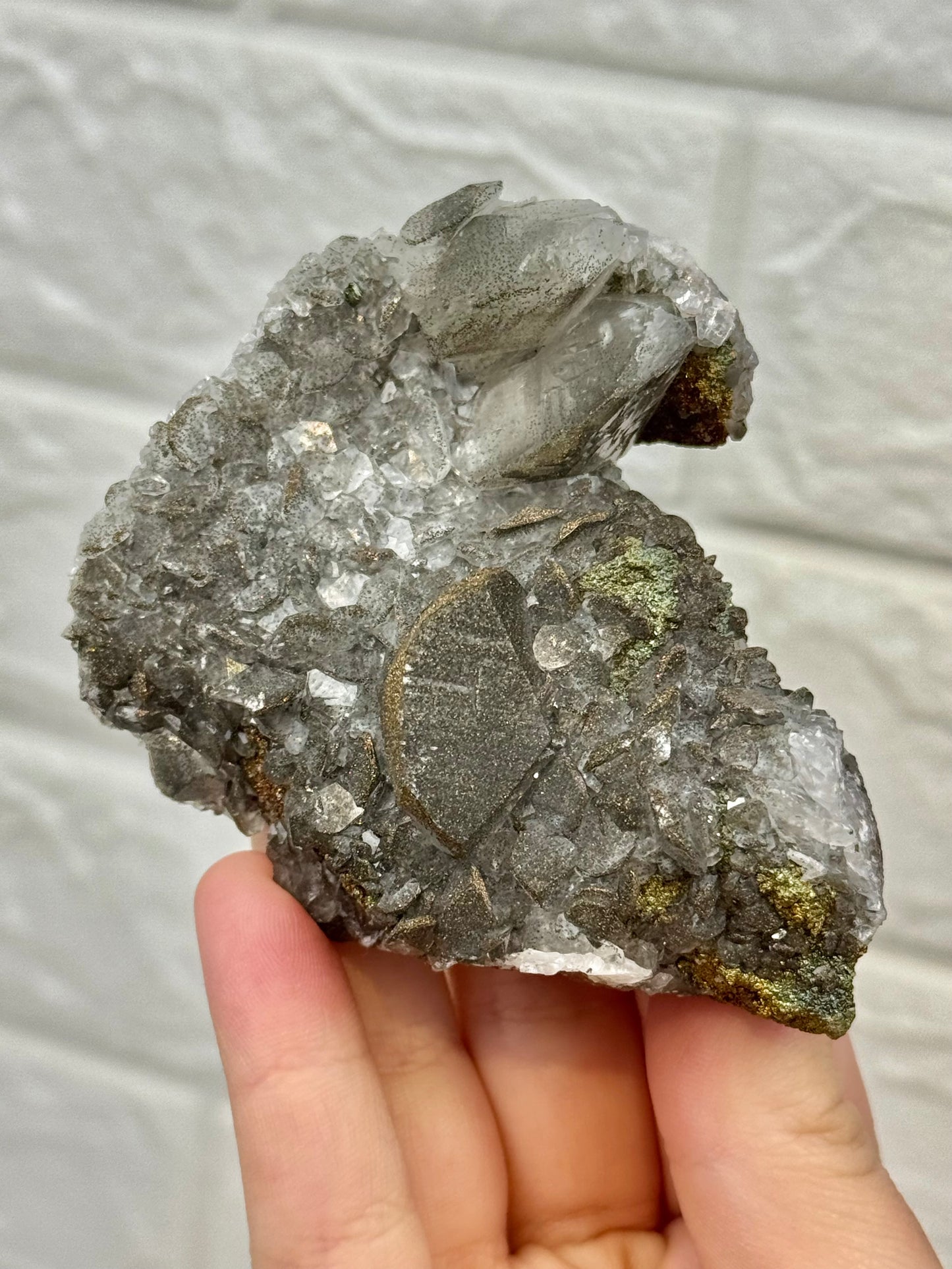 You pick rainbow chalcopyrite coated Benz calcite from China