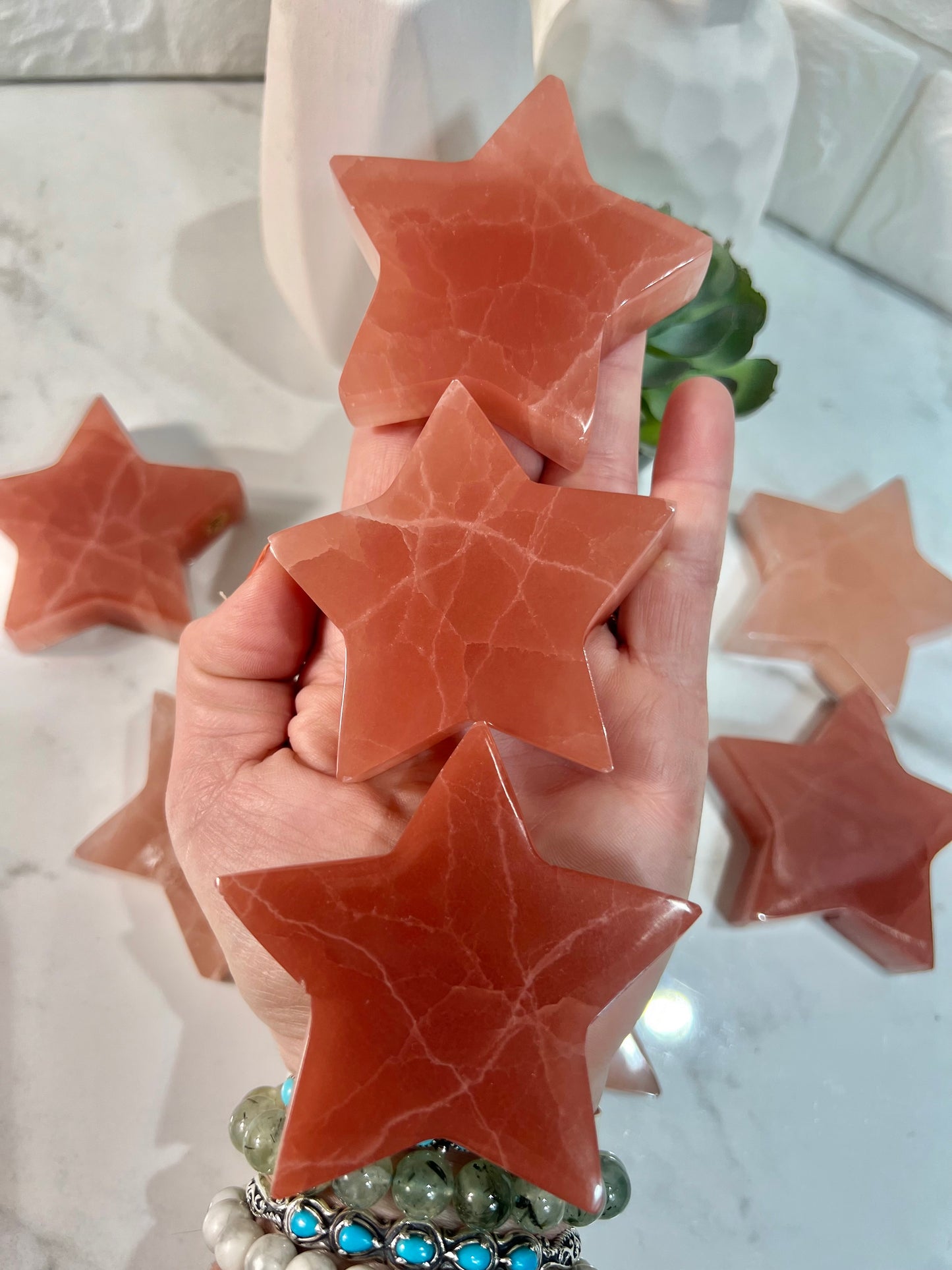 1 strawberry calcite star