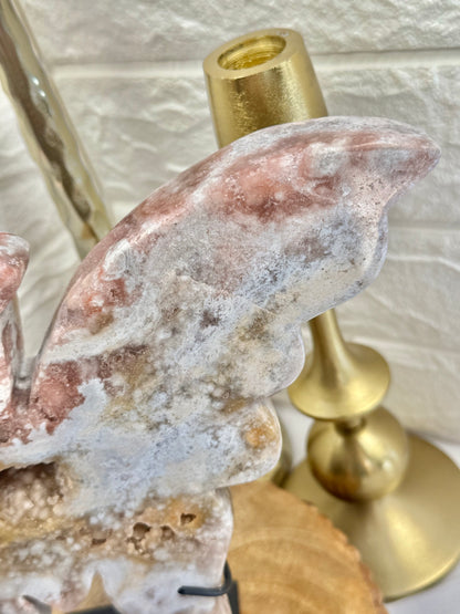 Absolutely gorgeous druzy pink amethyst butterfly on stand from Brazil