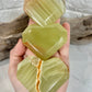 1 juicy green calcite faceted heart