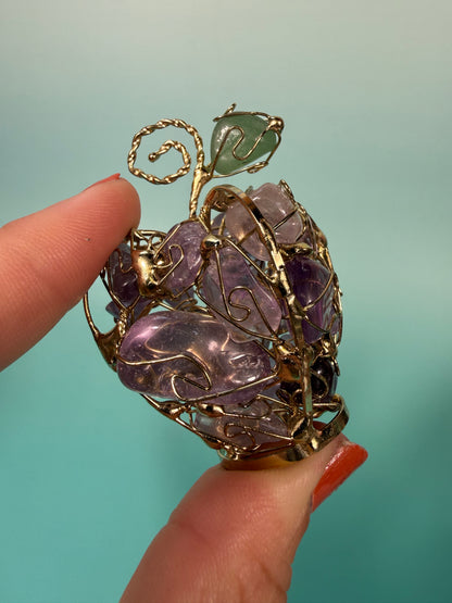 SM amethyst wire wrapped apple
