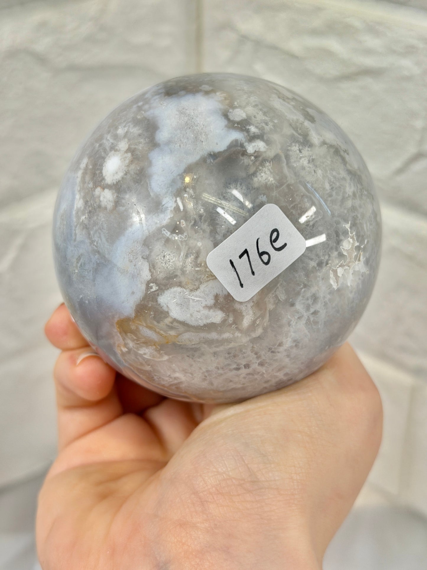 Beautiful amethyst x flower agate sphere from Brazil