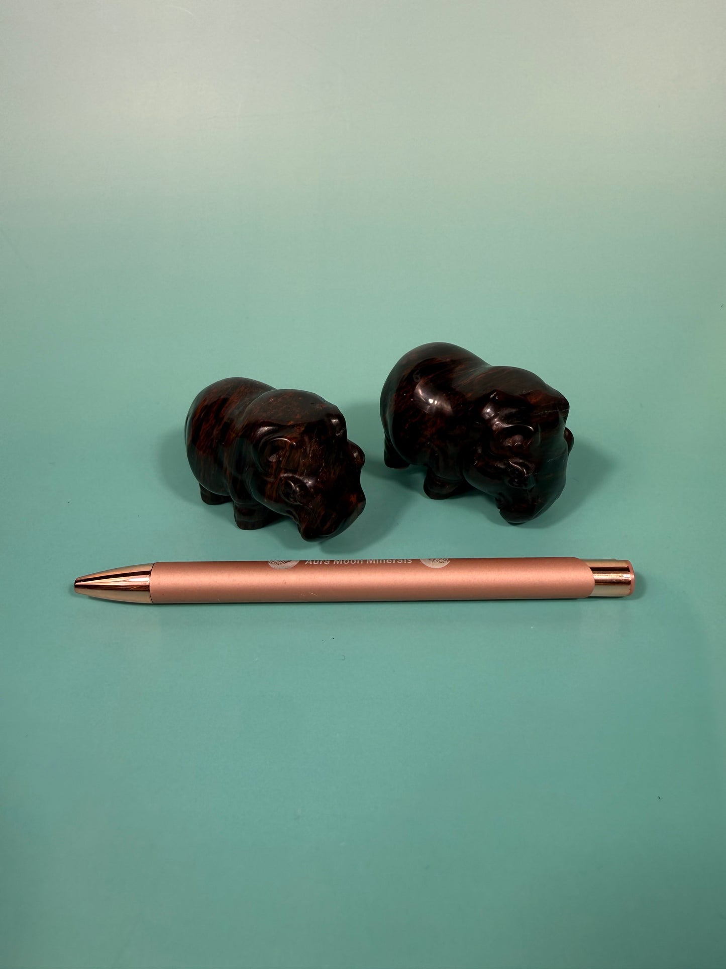 Mahogany obsidian hippopotamus