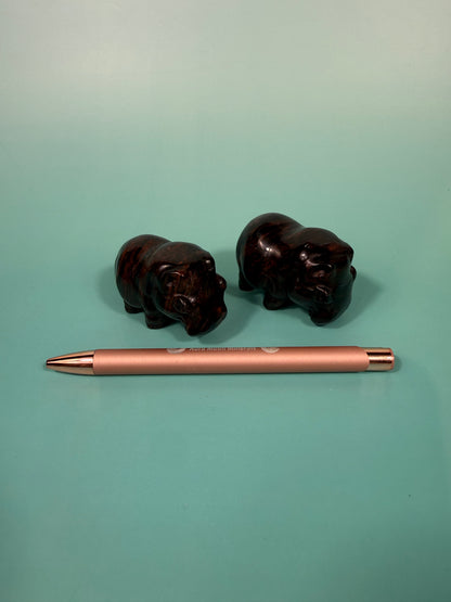 Mahogany obsidian hippopotamus
